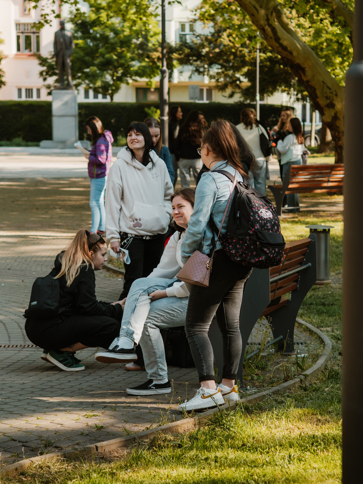 Studenti před přijímací zkouškou (květen 2025)
